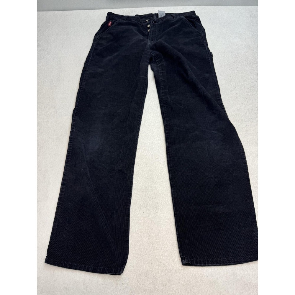 L.e.i. Pants Womens 11 Black Corduroy Relaxed Fit Wide Leg Juniors Casual